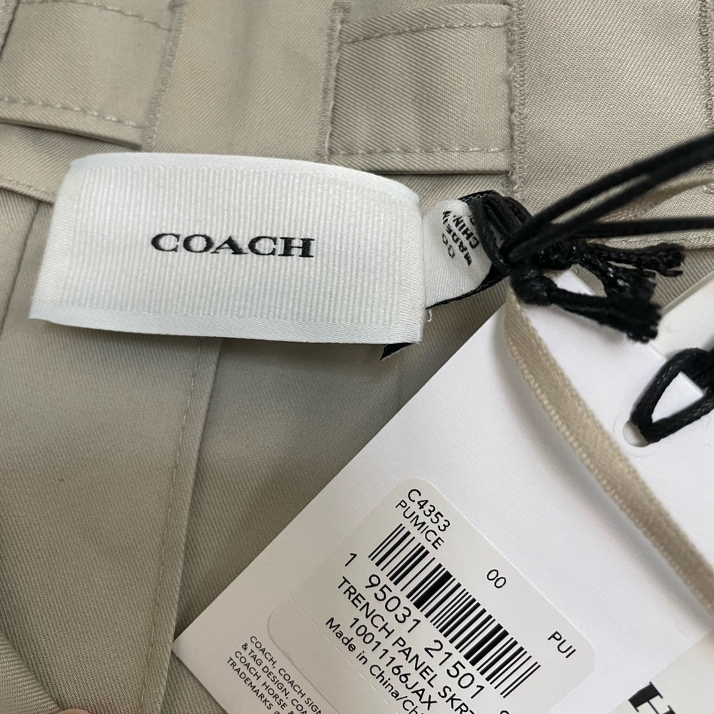 COACH embroidered trench panel pleated skirt 00 - Picture 7 of 8